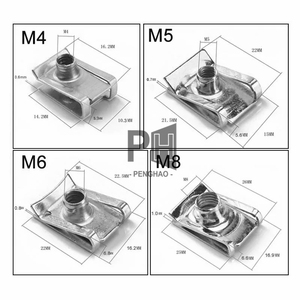 M6/M5/M4 Edelstahl U-Typ-Clips-Faden 5 mm 6 mm 4 mm Schilf-Knötze und Bolzen Schrauben für Auto Motorrad Scooter ATV-Clip-Knötze - Product Image 2