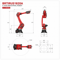 BORUNTE Bras robotisé industriel 6 axes, charge utile 20 kg, portée 1895 mm, répétabilité ±0,05 mm pour le soudage et la manutention des matériaux