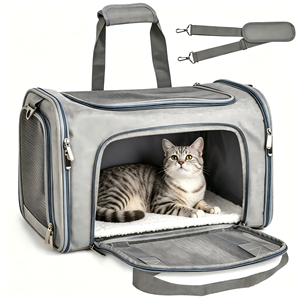 Wholesale <b>Cat</b> Carrying Case Pet <b>Carrier</b> Airline Approved, Portable and Breathable Pet Travel <b>Carrier</b> Removable Fleece Pad - Product Image 1