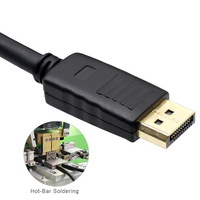 Câble OEM Mini DisplayPort vers DisplayPort 15FT/20FT/25FT plaqué or avec gaine en PVC et blindage en feuille d'aluminium pour ordinateurs