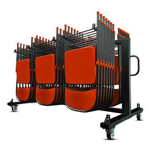 4 इंच रबर पहियों के साथ 84 फोल्डिंग चेयर मजबूत निर्माण भंडारण कार्ट के लिए टेबल फोल्डिंग चेयर ट्रॉली - Product Image 6