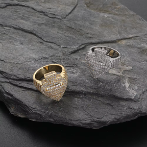 Zirconium Zircon Heart <b>Ring</b> Peach <b>Couple</b> <b>Ring</b> Popular Accessories - Product Image 3