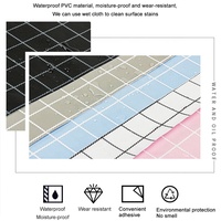 Papier peint de brique de treillis de treillis amovible de Style moderne fantaisie-fix gris pâle et blanc imperméable pour l'utilisation de l'école d'hôtel de chambre à coucher