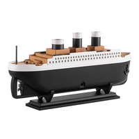 Humidificateur d'air V75 en forme de bateau, diffuseur d'arômes ultrasonique avec anneau de fumée méduse, télécommande et veilleuse – Cadeau unique