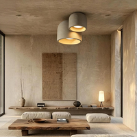 Plafonnier LED moderne en ciment à grain de bois pour restaurant, salle à thé, comptoir de bar, couloir, hall d'entrée, poterie