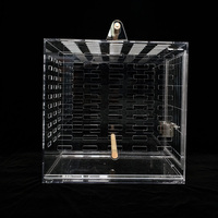 Cage d'élevage pour oiseaux et perroquets, sur mesure, grande, transparente, en acrylique, écologique, recyclable, de luxe, moderne, carrée, facile à assembler