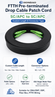 Cable de Conexión SC/APC a SC/APC Preterminado, Cable de Bajada FTTH para Cableado ODF FTTH