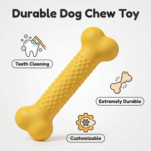 Jouet à mâcher pour chien en caoutchouc naturel, design personnalisé, os résistant pour mâcheurs agressifs, bâtonnet dentaire longue durée / Logo personnalisé - Product Image 4