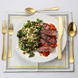 High Quality 20pcs Gold Plated Cutlery Stainless Steel Flatware <b>Set</b> for Luxury <b>Tea</b> Parties and Weddings for Hotels - Product Image 5