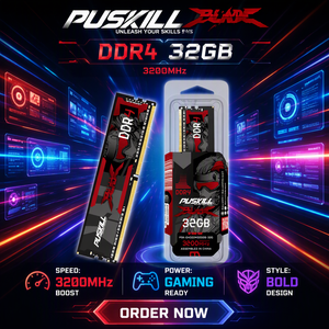 PUSKILL DDR4 32GB Mémoire de bureau UDIMM 3200MHz 288 broches 1.2V Haute capacité Module unique pour station de travail Stable - Product Image 1