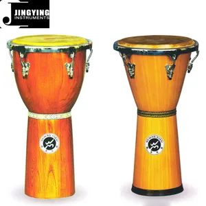 लकड़ी djembe ड्रम के साथ क्रोम-मढ़वाया घुमावदार रिम