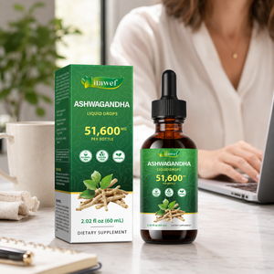 Gotas de <span class=keywords><strong>Ashwagandha</strong></span> Itawel OBM OEM con 98% de biodisponibilidad, líquido oral de rápida absorción, fórmula personalizada para uso en adultos - Product Image 1