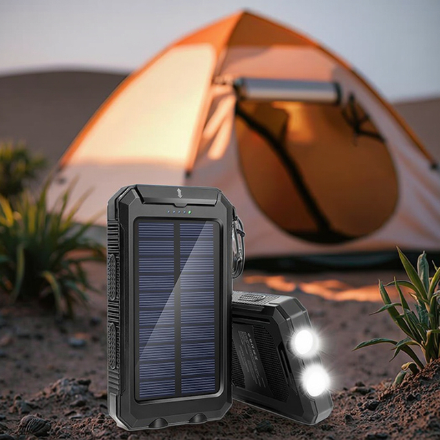 Hot Selling 20000mAh Outdoor Solar Power Bank Design for Camping Activities and Flashlight Charge Solar Panel Source