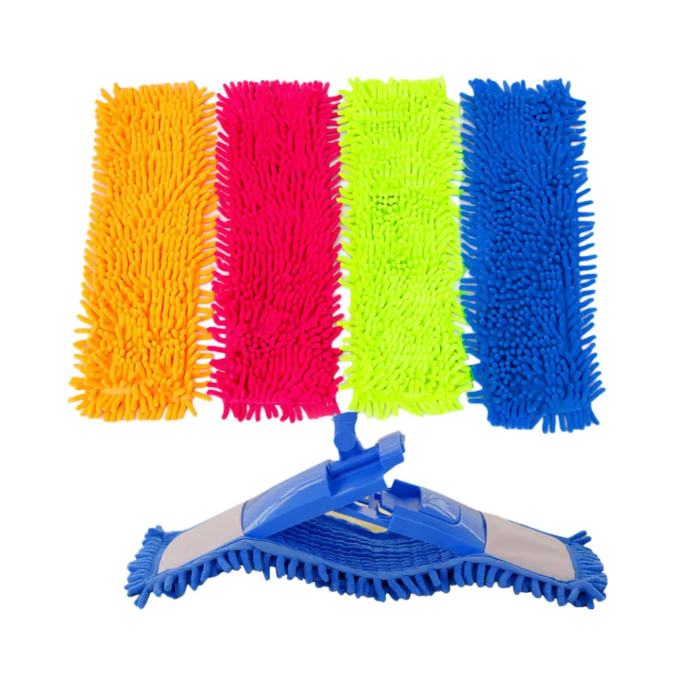 Chenille מיקרופייבר שטוח ניקוי mop ראש החלפת מילוי כיסוי לשימוש חוזר באיכות גבוהה