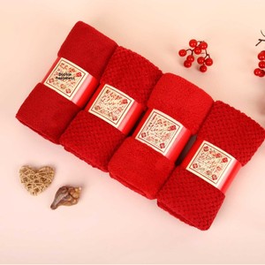 <span class=keywords><strong>Serviette</strong></span> de toilette carrée en polaire corail rouge, tissage uni, pour cadeau de mariage et événements, avec ceinture de fixation à la taille - Product Image 4