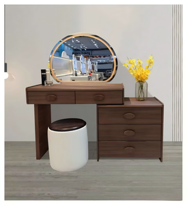 Modern Makeup <b>Vanity</b> <b>Table</b> With Lighted <b>Mirror</b> Storage Desk For Bedroom Furniture - Product Image 1