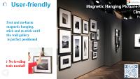 Cadre photo en bois magnétique Mixtiles avec façade en verre et passe-partout pour un montage mural facile Déco/Affiche/Certificat