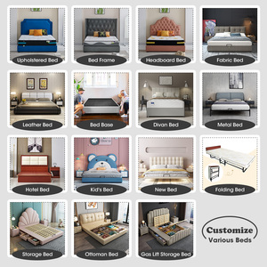Nhà Máy Tùy Chỉnh OEM Nệm Và Giường Đặt Với Đầu Giường Nền Tảng Gỗ Cứng Nền Tảng <span class=keywords><strong>Divan</strong></span> Giường Cơ Sở Khung Bọc Giường - Product Image 3