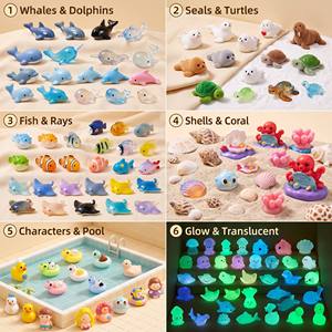 Figura de Resina <span class=keywords><strong>3D</strong></span> de <span class=keywords><strong>Animales</strong></span> Marinos: Ballena, Delfín, Tortuga Marina, Pez, Rayo, Concha, Coral, Brillante en la Oscuridad, Translúcida, para Piscina, Playa, Arena, Océano, Submarina - Product Image 1