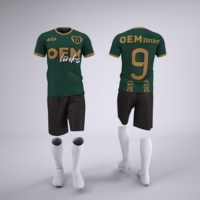Seragam Jersey Sepak Bola Sublimasi Berkualitas Tinggi 100% Custom, Set Jersey Sepak Bola Pria, Set Pakaian Sepak Bola