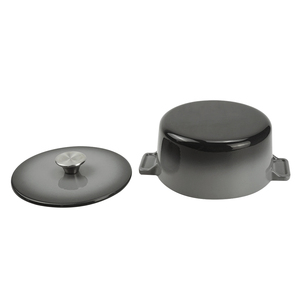 Nouvelle Arrivée - <span class=keywords><strong>Cocotte</strong></span> en Fonte Émaillée Antiadhésive à Couleurs Dégradées Personnalisables, Design Européen, Double Poignée - Product Image 4