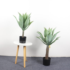 Planta de <span class=keywords><strong>agave</strong></span> gigante artificial, hierba suculenta de 80cm, verde <span class=keywords><strong>en</strong></span> <span class=keywords><strong>maceta</strong></span> de plástico a la venta - Product Image 2
