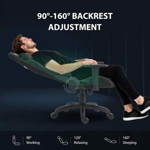 <span class=keywords><strong>Chaise</strong></span> de jeu ergonomique haut de gamme en Alcantara, inclinable à 160°, pour bureau, gamer, best-seller, OEM gratuit, en noir - Product Image 4