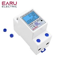 Compteur d'énergie numérique monophasé EARU avec écran LCD, réinitialisation à zéro, compteur de consommation de puissance, compteur de tension, compteur de courant, wattmètre électrique 220V DDS