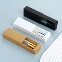 SUMEEAR Flacon pulvérisateur rond en verre givré de 5 ml, rechargeable, avec pompe, échantillon de parfum, logo personnalisé, impression sur écran, emballage en carton de sécurité