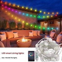 Bande lumineuse LED intérieure/extérieure étanche IP67, lumières sphériques RGB intelligentes, décoration de Noël, lumières de défilement, commande vocale/application/télécommande