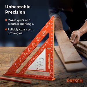 Meistverkauftes 7-Zoll-Winkellineal Multifunktionales Holzbearbeitungs-Messwerkzeug mit Bleistiften für Notizen & Messungen - Product Image 4