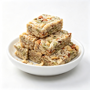 Barre de noix croustillante <span class=keywords><strong>et</strong></span> saine, préparation sucrée de noix sautées, contient des cacahuètes, des amandes, des graines de citrouille <span class=keywords><strong>et</strong></span> des graines de tournesol - Product Image 1
