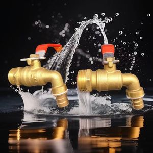 Robinet d'eau chaude en laiton à trois sections à ouverture rapide, à débit d'eau contrôlable, livraison rapide directe d'usine, connecteurs d'eau de jardin - Product Image 1