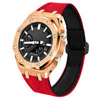 Kit de modification de luxe en fibre de carbone et nylon pour montre GA2100 OEM, boîtier de montre en acier inoxydable dépoli, bracelet en métal, compatible G-Shock GA-2100
