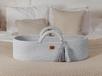 Nouveau-né Crochet Coton Corde Mose Bassinet Bébé Panier À Langer Avec Couvercle Amovible Et Coussin En Mousse Épaisse
