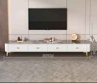 Meuble TV de salon moderne nordique simple en plaque de roche, table basse sur pied, meuble TV pour petits appartements