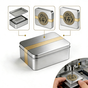 Caja de Almacenamiento Metálica Personalizada Premium con Logotipo Grabado para Organización - Product Image 2