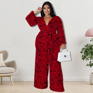 218216 Vente en gros de vêtements pour femmes grandes tailles européennes et américaines, pantalon droit à manches longues, nouveau produit - Product Image 3