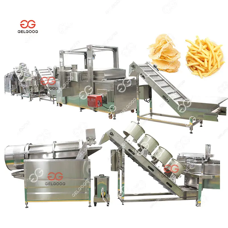 Máquina para hacer Patatas congeladas en rodajas de automatización completa Máquina para hacer patatas fritas automática eléctrica de gas industrial