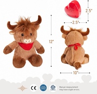 Vente en gros de Vache des Highlands avec battement de coeur Animaux en peluche enregistrables Enregistreur de messages doux Cadeaux en peluche douce