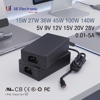 Adaptateur d'alimentation de bureau AC/DC à découpage CB UL CE 5V 9V 12V 15V 20V 28V 1.6A 2.5A 36W 45W 100W 140W SMPS pour CCTV WiFi