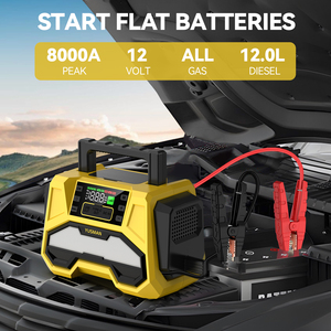 YUSMAN 24000mah 8000A Car Jump With <b>Air</b> <b>Pump</b> Wireless Car Jump Starter - Product Image 5