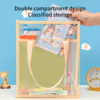 Sac à dossiers en PVC transparent de grande capacité avec bouton pression A4 dossier extensible Double compartiment pochette de documents de voyage