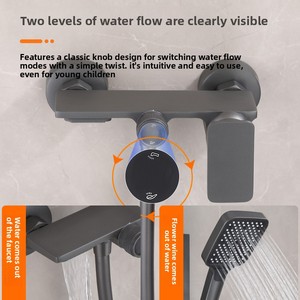 <span class=keywords><strong>Douche</strong></span> <span class=keywords><strong>de</strong></span> salle <span class=keywords><strong>de</strong></span> bain gris canon, pomme <span class=keywords><strong>de</strong></span> <span class=keywords><strong>douche</strong></span> unique, <span class=keywords><strong>barre</strong></span> coulissante, sans perçage, nouveau style, hôtel, <span class=keywords><strong>douche</strong></span> pluie simple, robinet tout en cuivre - Product Image 3