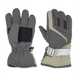 Guantes de snowboard y esquí con ribete angular en la parte posterior, detalles en los nudillos, correa tejida, hebilla deslizante y puño extendido para deportes de invierno - Product Image 2