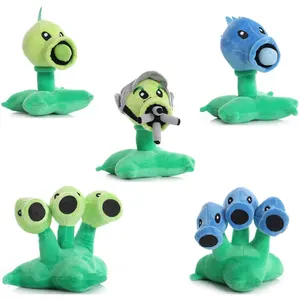 18cm Plants vs Zombies Peashooter muñeco de peluche lindo Snow Pea Threepeater felpa suave juguetes de peluche regalos para niños