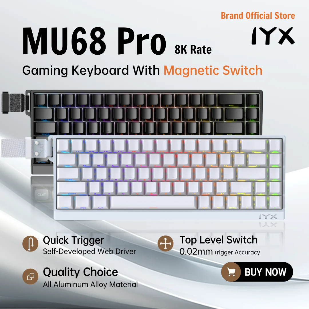 IYX MU68 PRO Magnetic Switch Gaming Keyboard - 8khz Rapid Trigger