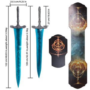 NUEVO Espada de Luna Oscura de <span class=keywords><strong>Elden</strong></span> <span class=keywords><strong>Ring</strong></span> Azul Claro, Espada Larga y Corta, Decoración, Colección al por Mayor, Accesorio - Product Image 2