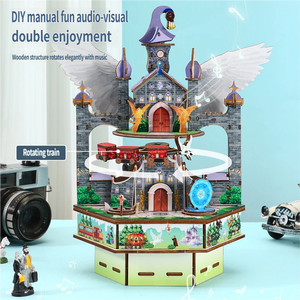Novedad Transfronteriza, Castillo de Hielo de Ensueño, Caja de Música Hecha a Mano, Juego de Bloques de Construcción, Modelo de Ensamblaje DIY, Adorno de Cumpleaños - Product Image 1