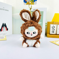 Peluche personnalisée en vente chaude, porte-clés en peluche, 10 couleurs, peluche lapin, porte-clés, cadeau mignon, décoration douce, pendentif de sac de dessin animé